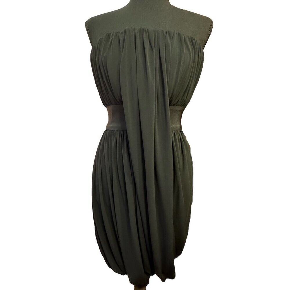 All Saints Dress 4 LBD Little Black Statement Dress Balloon Skirt Drape Front